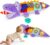 GKDOMS Purple Crocodile Plush Musical Stuffed Animal Alligator Baby Sensory Toy Tummy Time Learning Toy Soft Soothing Toys for Babies 0-36 Months Baby Shower 1st Birthday Gifts