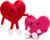 2Pcs Heart Shape Valentines Plush, 10″ Love Heart Stuffed Animal with Cute Expression and Limbs,Pink and Red Love Stuffed Toys for Girlfriend Wife Mother Girls,Wedding Decorations