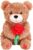 for mom -Soft Stuffed Teddy Bear, Grandma & Her, Weighted Teddy Bear Stuffed Animal with Rose(1.3 lbs), Mother’s Day & Birthday & Thanksgiving
