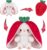 MIAODAM Easter Strawberry Bunny Plush Toy- Cute Soft Huggable Stuffed Animal for Kids & Collectors, Birthday Present & Nursery Decor 10inch