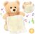 Hopearl Peek A Boo Bear with Security Blanket Interactive Repeats What You Say Plush Teddy Bear Toy Musical Singing Talking Stuffed Animal Adorable Electric Animate Birthday Festival, Beige, 11”