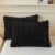 LIFEREVO 2 Pack Fluffy Faux Rabbit Fur Pillow Cases, Luxury Soft Plush Shaggy Bubble Pillowcases Standard Size with Zipper Closure, Furry Fuzzy Long Pillow Shams for Bedroom Living Room 20×26, Black