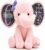 Personalized Elephant Stuffed Animal – Custom Birth Stats Announcement Stuff Elephants Animals for Babies, Baby Shower, Boy, Girl, Newborn, Customized Keepsake Plush Bear Gifts, Pink 9 Inches