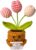 Emotional Support Crochet Flower in Pot,Uplifting Handmade Knitted Plush Plant with Positive Affirmation Card,Cheerful Gift for Office Desk Decor,Home,Car(Pink Tulip)