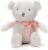 FLUFFYFUN 100% Organic Cotton White Teddy Bear Plush, 6.5″ Baby Stuffed Animal for Newborn