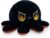 TeeTurtle Reversible Octopus Plushie – 4-Inch Angry Red + Rage Black Two-Sided Flip Plush Toy with Embroidered Details – Cute Mini Collectible Plush for Kids, Teens, and Adults