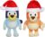 Bluey Toddler Plush Toys Pack of 2, 7-8”, Soft, Festive Holiday Season Plush Figure Toys with Santa Hats, Cuddly Plush Animals for Kids Ages 3+