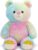 Tezituor Rainbow Teddy Bear Stuffed Animal,13.78in Cute Bear Plush Toys, Cozy Bears Plushies,Stuffies for Girlfriend, Kids Valentine’s Day,Christmas,Birthday Gifts,Huggable Medium Size(Rainbow)