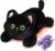 Microwave Heating Pad for Period Cramps – Heatable Black Cat Plush for Soothing&Relax with Lavender Scented, Weighted Stuffed Animals for Pain Stress Relief