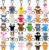 XIPEGPA 30PCS Mini Plush Animals Keychain Standing Jungle Animals Set Fox Plush Goodie Bag Fillers Carnival Treasure Box