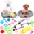 Zopeal 24 Pcs Luxury Dog Gift Set Thickened Plush Dog Bed and Sweater Dogs Squeaky Toys Breed Chewer Cute Duck Stuffed and Soft Squeaker Balls for Winter Puppy Pet Teething Chewing