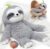 Mewaii 4 Lbs Weighted Stuffed Animals with Heating Pad- Heavy Belly & Limbs, 15″ Sloth Heated Plush for a Realistic Hug, Super Soft Fluffy Plush Toy for Kids