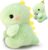 Fat Dinosaur Stuffed Animals, Dino Kawaii Plush Toy for Girls and Boys, Soft Dinosaur Plush Toys Keychain, Small Dinosaur Plushies, Mini Stuffed Animal for Kids, Goodie Bag Stuffers (Light Green)