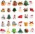 60 Pack Christmas mini Plush Toy，Mini Set Plush Christmas Ornaments， Angel Santa Claus Snowman Reindeer Mini Christmas Tree Ornaments，Gifts for Children
