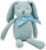 FLUFFYFUN 100% Organic Cotton Blue Bunny Rabbit Plush, 7.1″ Baby Stuffed Animal for Newborn