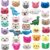 32 PCS Mini Stuffed Animal Plush Toys Set Includes Dinosaurs Farm Ocean Jungle Animals Small Soft Plush for Party Favors Carnival Prizes Claw Machine Rewards 32 Styles