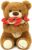 15 in Bouquet Teddy Bear Plush Toy, Rose Plush Bouquet, Romantic Flower Hat Bear Stuffed Plush, Perfect as a Birthday, Holiday for Boys and Girls (Brown – Large)