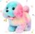 Hopearl Walking Dog with Bell Interactive Electronic Pet Plush Toy Puppy Woof and Moving Animated Nodding Head Gifts for Toddlers Birthday, Rainbow, 7”