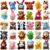 Mini Plush Animal Toy Set,Cute Animals Keychain Decoration for Kids,Goodie Bag Fillers, Basket Stuffers, School Prizes, Valentine’s Day Party Supplies (12pcs)