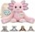 Huggle Healers Weighted Stuffed Animals for Adults, Teens and Kids – 36 Inch Long Plush Arms Pink Stuffed Animal for Hugs – 4.5lb Axolotl Plushies – Ula Axolotl